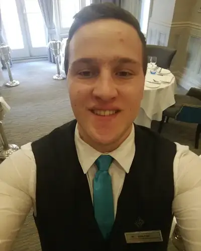 Ervin Csiki in uniform at Alexander House Hotel, 2018